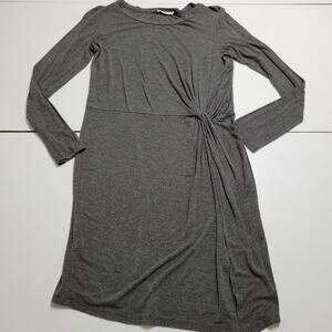 Reborn J Mini Womens Large Dress Knoted Grey Long Sleeves Comfort Stretch Top